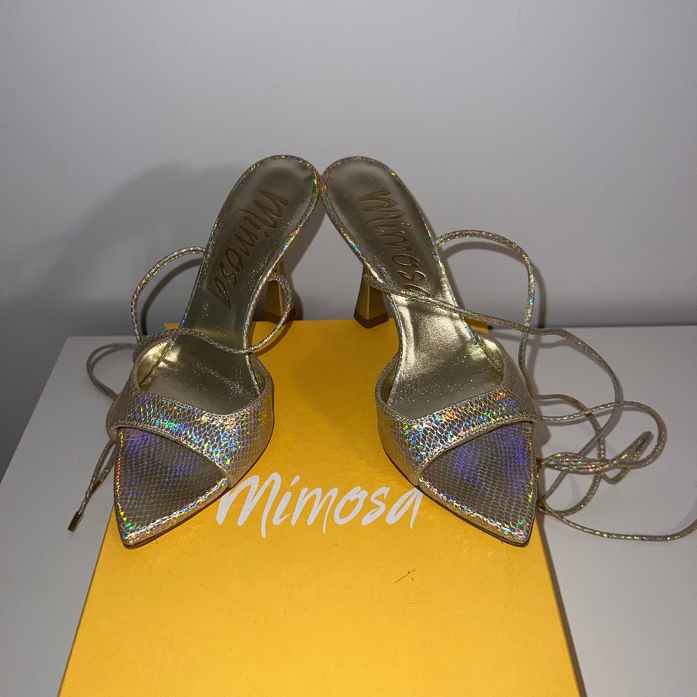 Mimosa snake print leather sandals